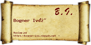 Bogner Ivó névjegykártya