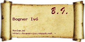 Bogner Ivó névjegykártya